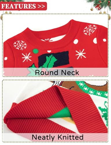SEAUR Toddler Girl Boy Christmas Sweater Long Sleeve Crew Neck Pullover Kids Xmas Sweaters Knitted Sweatshirt Winter Tops3
