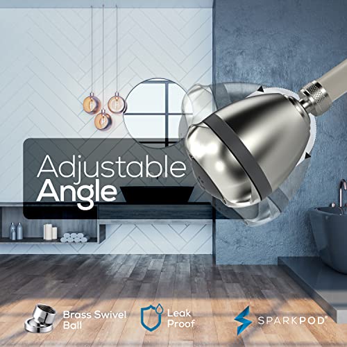SparkPod High Pressure Shower Head, 3 Inch Fixed Showerhead, Brushed Nickel - image 8
