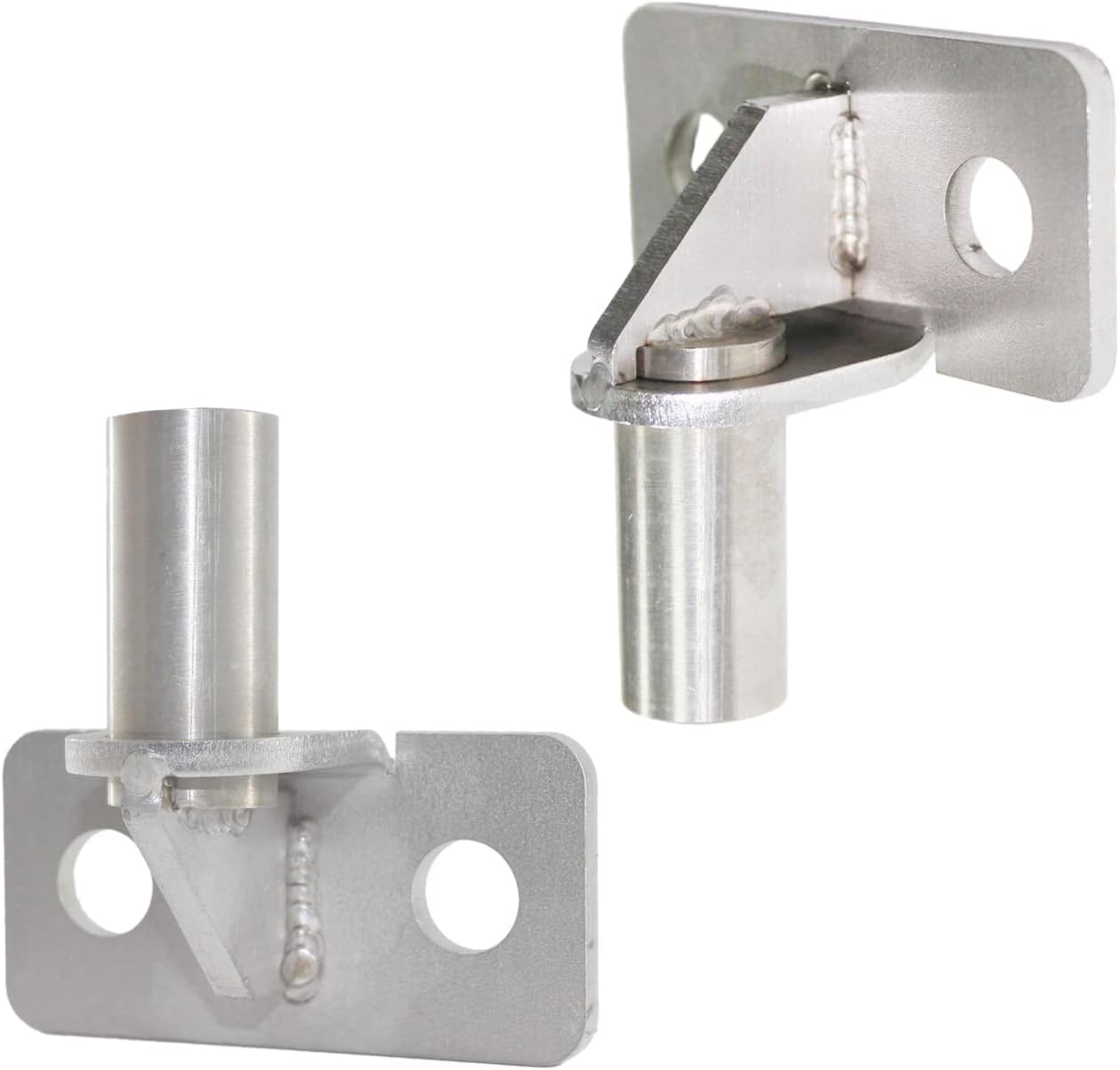 2 Pack Wall Mount Gate Hinge Wood Fence Link Gate Hinge, Heavy Duty Outdoor Chain Link Fence Gate Post Hinges, Diameter 5/8" Hinge Pin, Stainless Steel, Horizontal Mount