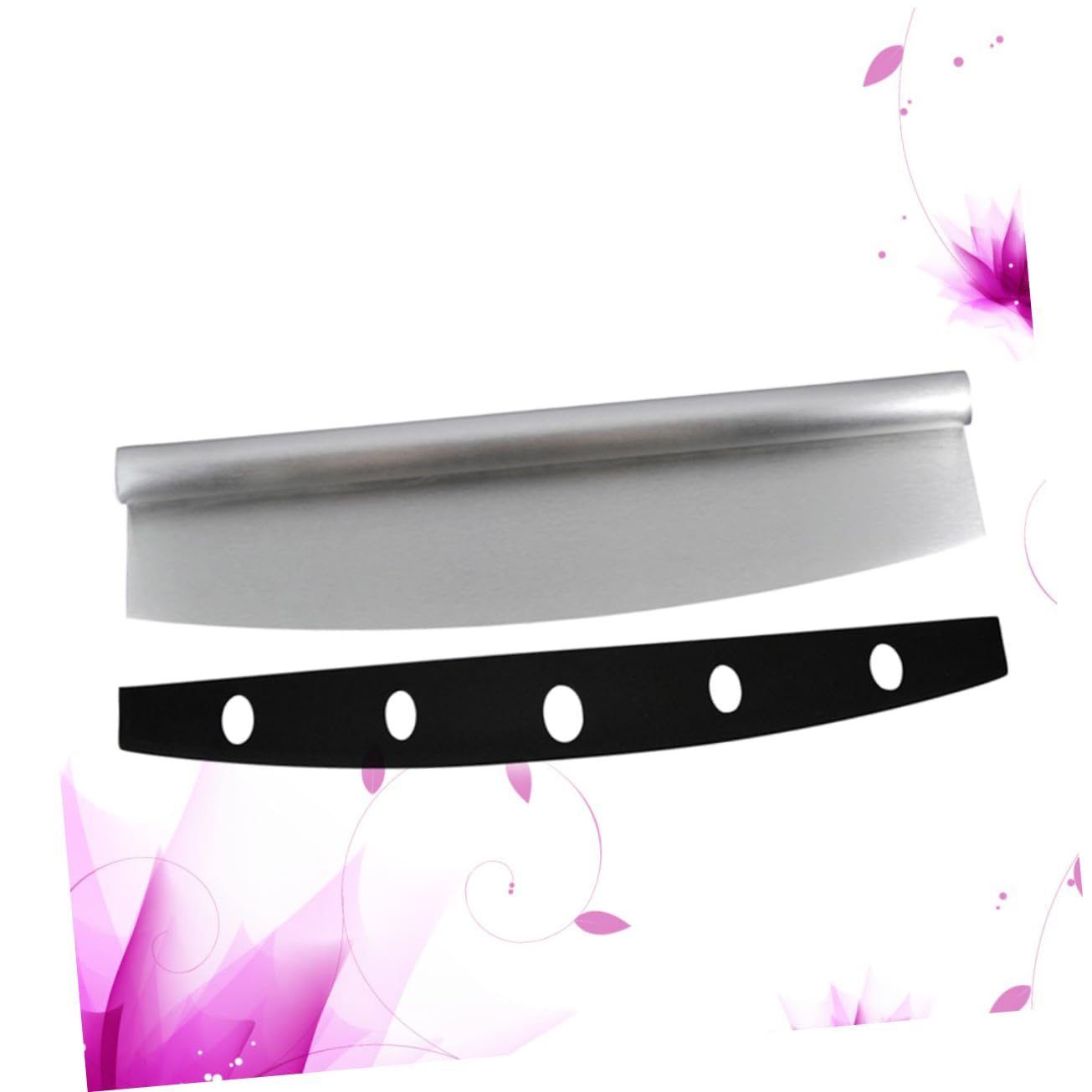 OUNONA Rocker Style Pizza Cutter Premium Stainless Steel Slicer with Protective Cover for Safe Handling and for Thin Crust and Pizza Multi Functional Baking Tool