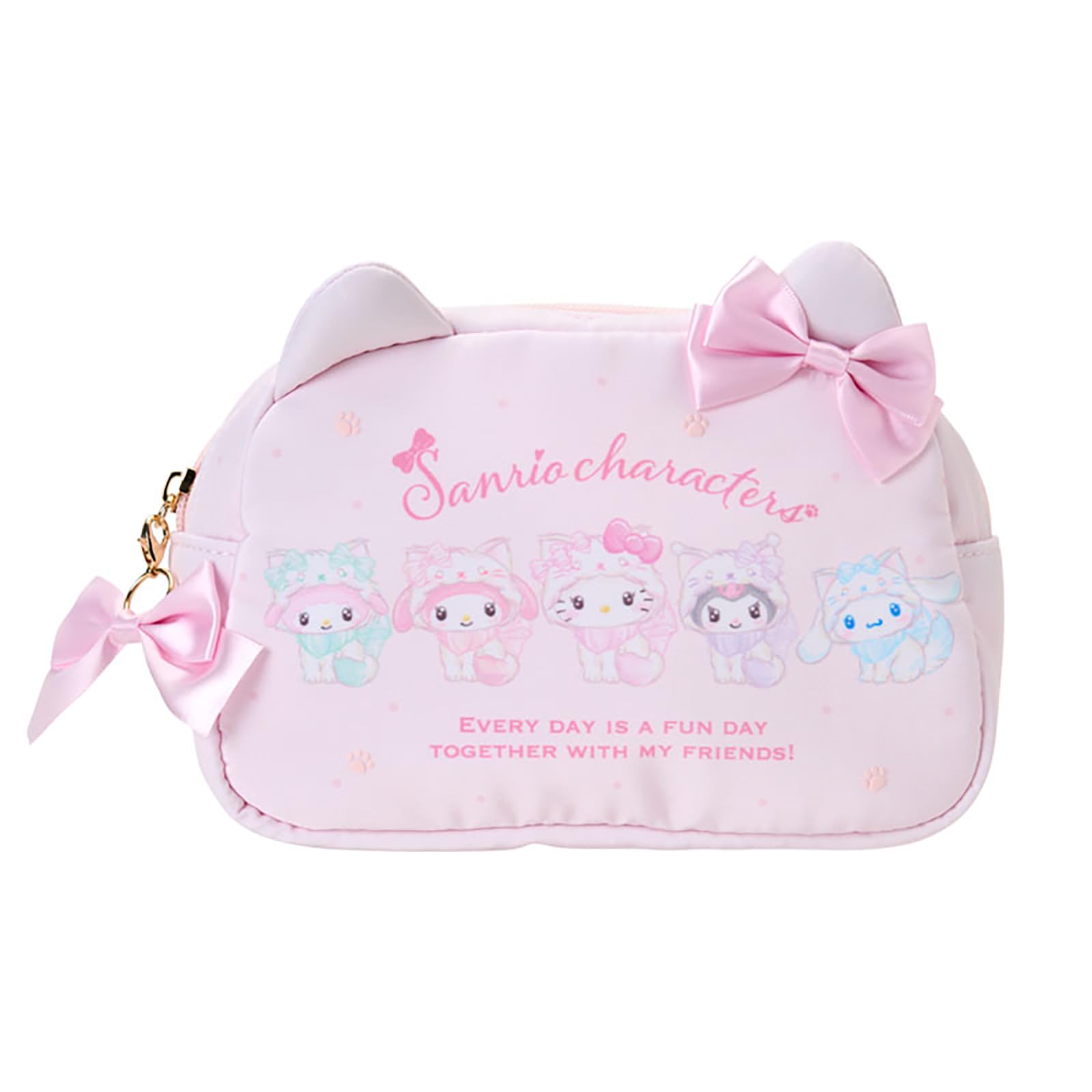 Sanrio Characters Milky Kittens Pouch Ribbon Charm 7.1x4.7in
