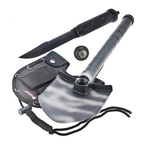 Safaripal Deluxe TriFold Shovel with Pick, Saw, Knife, Compass, Glass