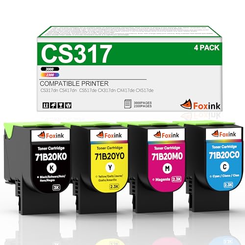 Remplacement de la Cartouche de Toner CX317 pour Lexmark CX317dn Cartouche de Toner pour Lexmark...