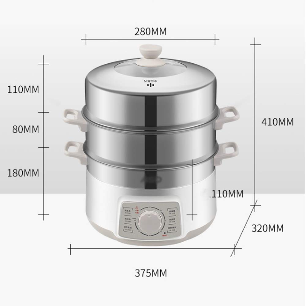 Inicio Vaporera eléctrica de Alimentos Vaporera temporizada Multifuncional Potencia de 3 Capas Cocina a de Gran Capacidad para mariscos