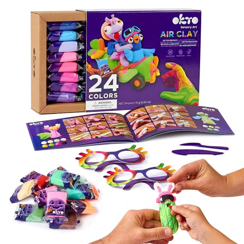 Okto Air Dry Clay Craft Set for Kids, 24 different colors - Image 2