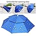 Altsuceser Umbrella Hat for Adults, UV Protection Double-Layer Hands Free Umbrellas, Umbrella Caps for Fishing Golf Camping Beach Gardening Sunshade Outdoor Royal Blue