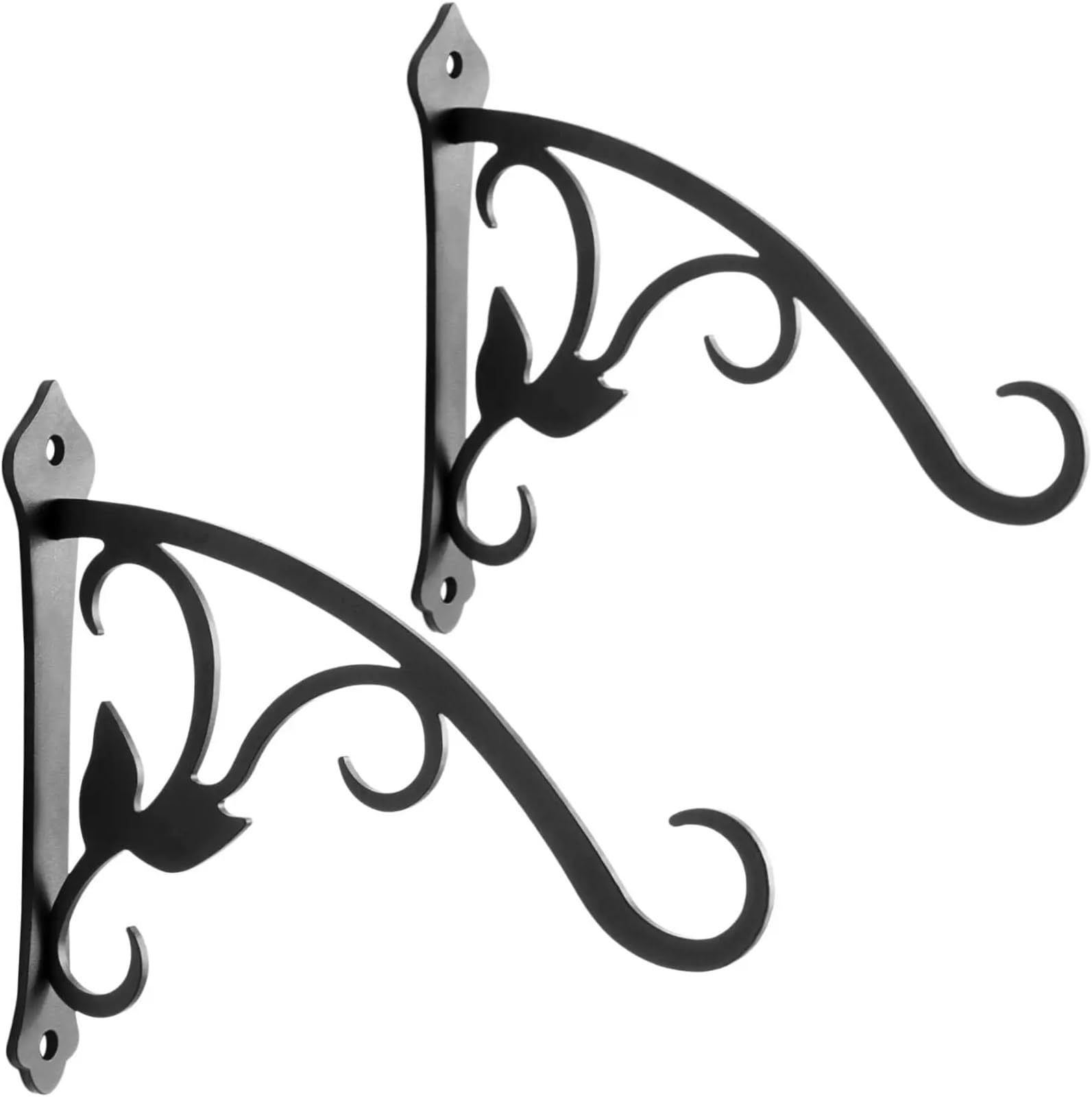 Staffa for cestello sospeso a parete Gancio leggero for barattolo nero 2-4 pezzi Pratico ferro decorativo for esterni da 8 pollici per fioriere(4pc)