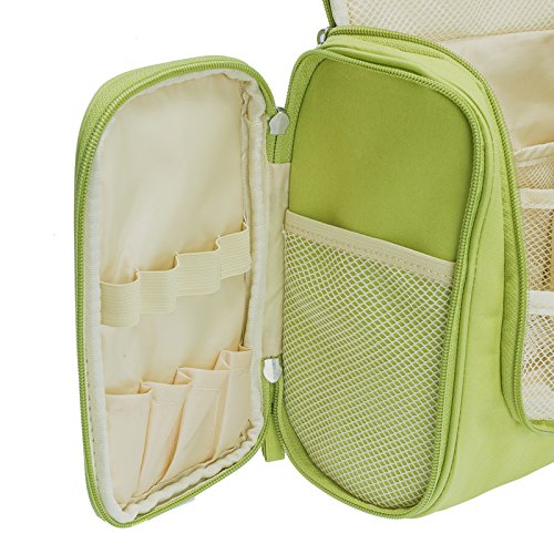 Colleer Multifunctional Large Waterproof Shower Wash Bag with Hook - Green