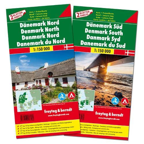Dänemark Nord und Süd, Autokarten Set 1:150.000: Set wegenkaarten 1:150 000 (freytag & berndt Auto Dänemark Nord und Süd, Autokarten Set 1:150.000: Set wegenkaarten 1:150 000 (freytag & berndt Auto