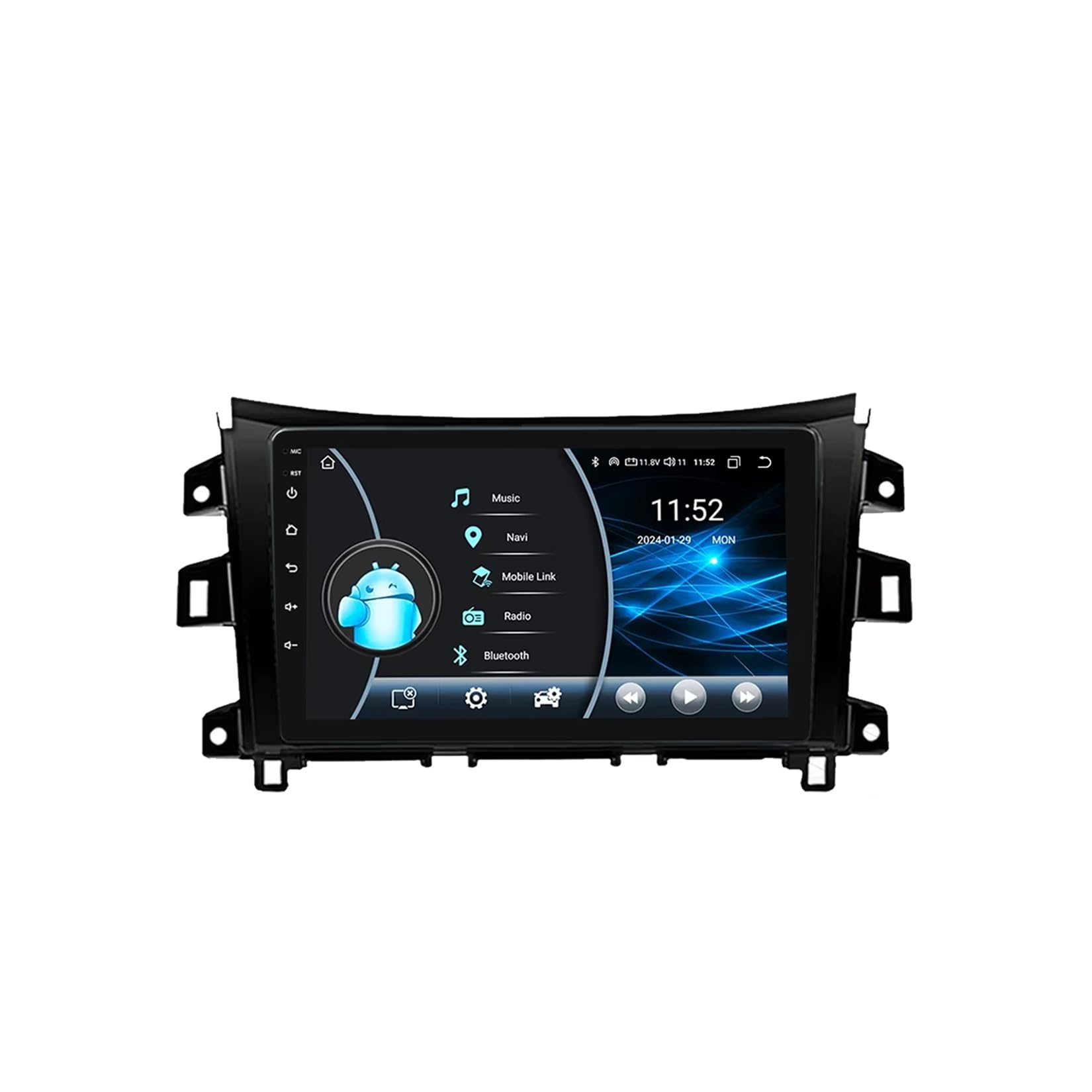 Radio samochodowe z Androidem 15, ekranem dotykowym, 10 cali, 2 DIN, do Nissana Navara NP300 2015-2017, z BT FM RDS, USB, sterowanie z kierownicy, kamera cofania, samochodowy odtwarzacz mult