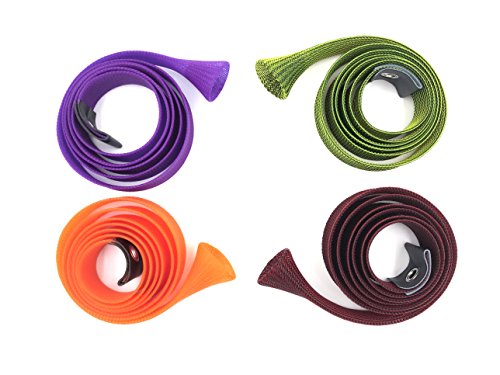 Ymkf Sqqr 4Pcs Braided Fishing Rod Covers Sock Spinning Casting Rod Bundle Sleeve Expandable 5.6ft Fishing Gloves Protector