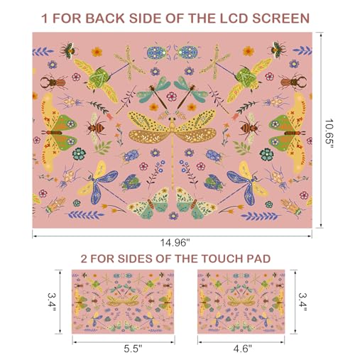 Image of DINKY Laptop Skin Sticker Decal 15.6 inch 15.4 inch 12 inch 13 inch 13.3 inch 14 inch 15 inch Laptop Universal Vinyl Skin Stickers Cover Art Decal Notebook PC Personalized Protector, Pink Dragonfly