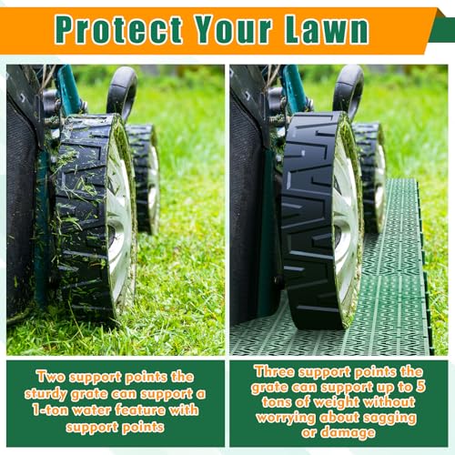 Image of 20 Pcs Ground Protection Mats, Green Interlocking 15.7 x 15.7 in