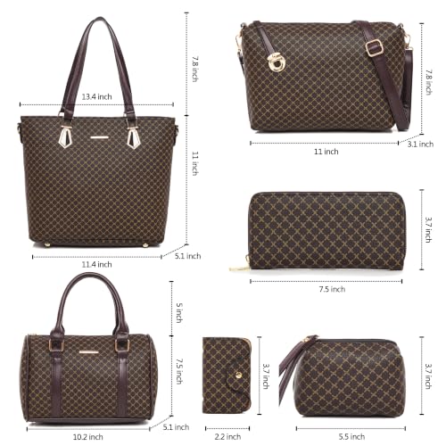 Image of OTMIPIML Purses and Handbags for Women Synthetic Leather Tote Crossbody Bags Satchel Purses Set 6pcs | Set