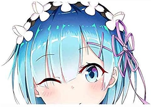 Set of 3 - Anime Re Zero Rem Sticker - Vinyl Graphic - Auto, Wall, Laptop, Cell, Truck Decals for Windows, Cars, and Trucks