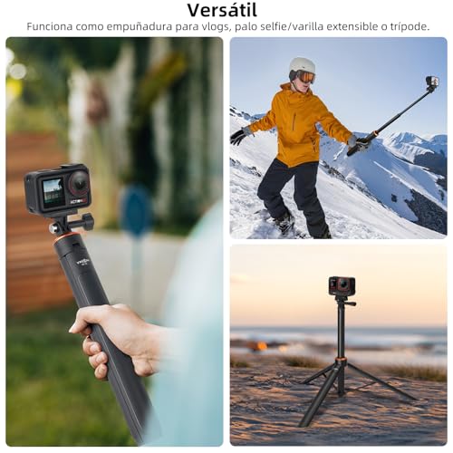 Trípode Extensible 136 cm de Aluminio Estable para DJI Osmo Action 5 Pro 3