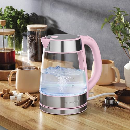 Image of Speed-Boil Electric Kettle - 1.7L Water Boiler 1500W, Coffee & Tea Kettle Borosilicate Glass, Easy Clean Wide Opening, Auto Shut-Off, Cool Touch Handle, LED Light. 360 Rotation, Boil Dry Protection