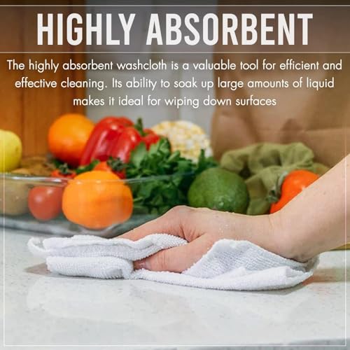 Image of KAHAF COLLECTION 12 Pack Washcloths | Multicolour 100% Cotton Extra Absorbent Face Towels | Soft, Quick Dry Wash Cloths for Bathroom, Spa, Gym, Baby & Travel (12 Packs (12 x 12))