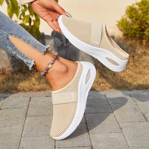 orthopädische hausschuhe damen, Orthopädische Hausschuhe Damen Sommer Mesh Atmungsaktive Sandalen Air Cushion Slip On Diabetiker Schuhe Gesundheitsschuhe Leichte Slippers Rutschfest Pantoffeln