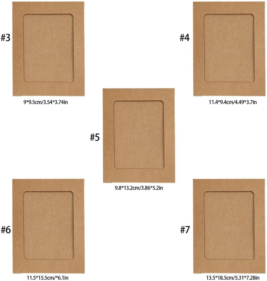 10 Piece Wall Art Paper Frame Set Paper Photo Holder with Rope and Wood Clips