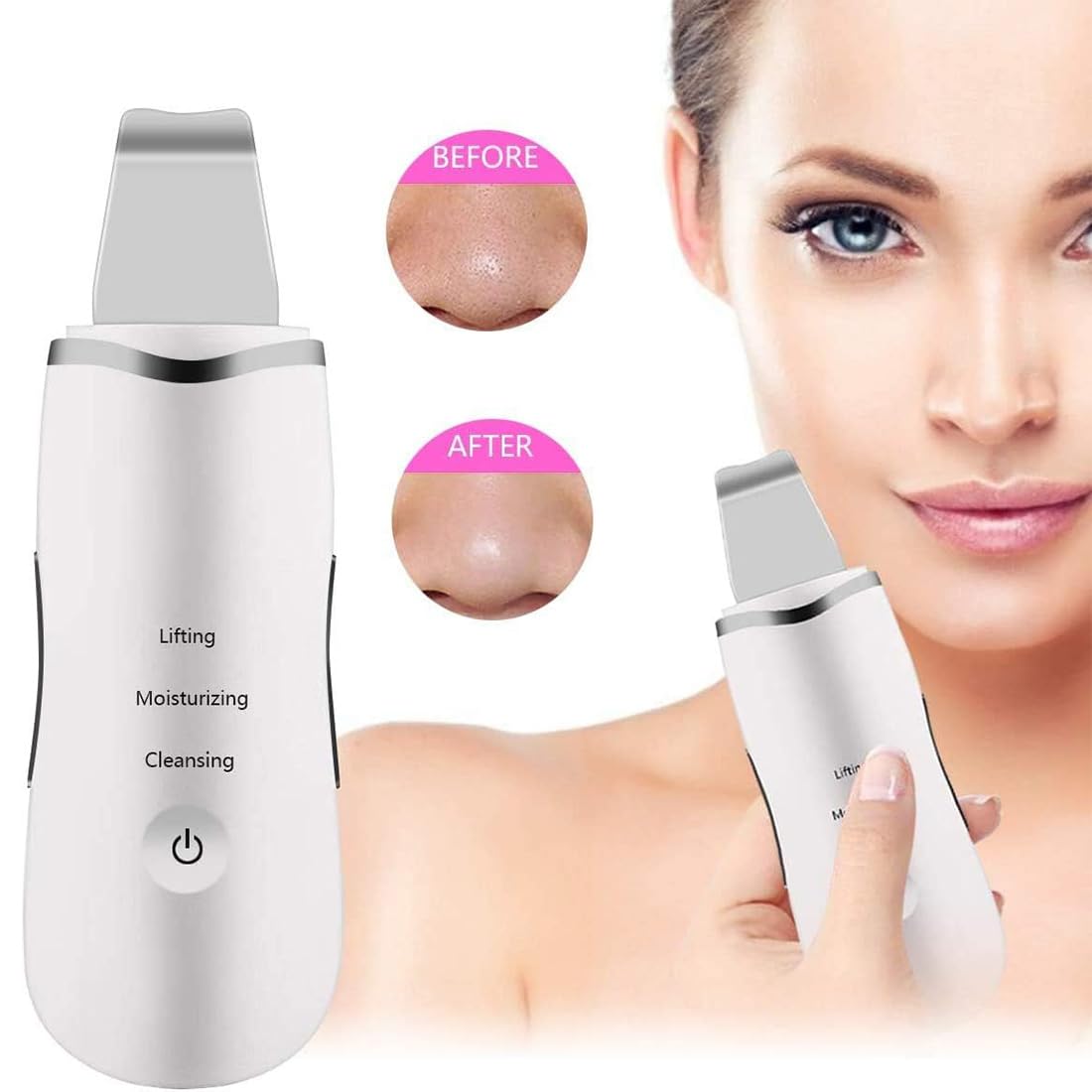 Depurador Ultrasónico De La Piel, Dispositivo Exfoliante, Limpiador Facial Y Removedor De Espinillas, Removedor De Arrugas, Extractor De Comedones Con 3 Modos, Recargable Por USB (Black)
