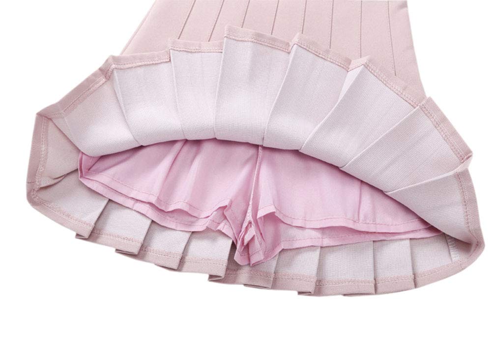 DCUTERQ Filles Enfants De Base Taille Haute Plaine Plissée Jupe École Étudiants Uniforme A-Ligne Mini De Danse Scooters Robe Gris 11-12 Ans