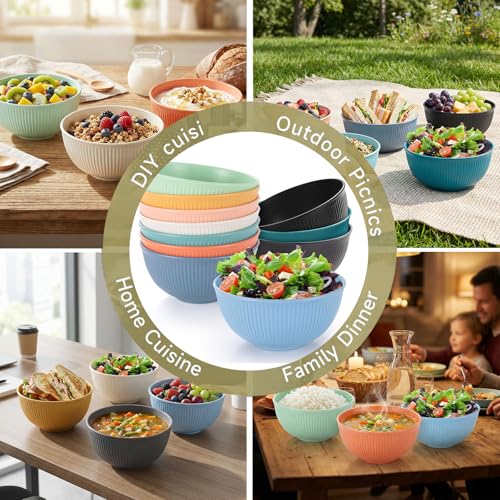 Müslischalen - 11 Set Unzerbrechlich Kunststoff Schale, Suppenschüssel Groß Leichte Kunststoffschalen Schalen Unzerbrechliche Salatschüsseln Wiederverwendbar Schalen für Suppe Müsli Ramen Salat
