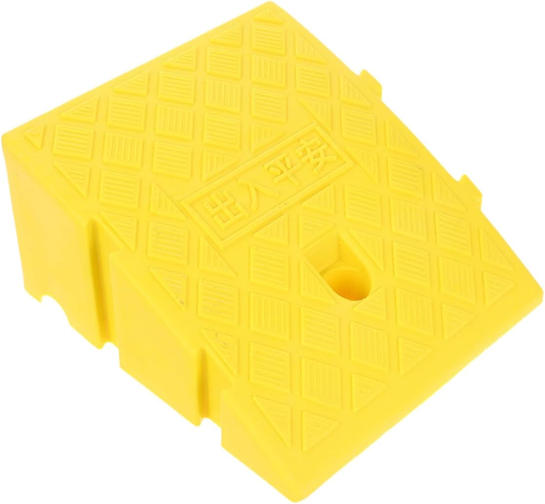 Threshold Ramp Mat for Home Steps Non-Slip Plastic Curb Ramp 250x270x110mm with Clip for Wheelchair Scooter Robot Vacuum and Car Access
