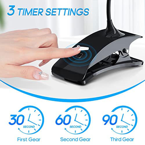 Mlogiroa Uv Led Nail Lamp Gooseneck Uv Light For Nails Touch Uv Lamp For Nails Portable Usb & Type-C Uv Nail Lamp With Black Clamp Gel X Nail Lamp And Flash Cure Light For Nails Mini Uv Light #TOP1