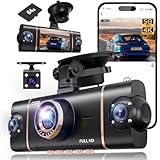 XYGCACO 4 Channel 360° Dash Cam Front Rear Inside and Left Right, 4K+1080P*3 FHD Car Camera, 5GHz WiFi and App Control, 24H Parking Mode, 8 IR Lamps Night Vision, Includes 64GB SD Card, Black