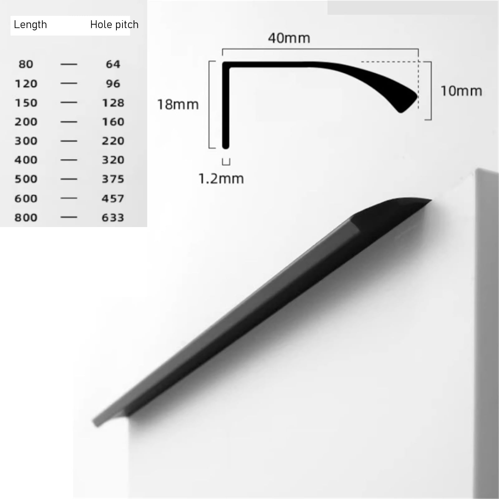 Juego de 2 tiradores para cajones de cocina, color negro, dorado, gris y blanco, aleación de 1500 mm de longitud, diseño moderno para una fácil instalación y actualización