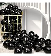 FIROMI Small Black Balloons 5-inch 100 Pack Helium Metallic Shiny Round Mini Black Thicken Latex ...