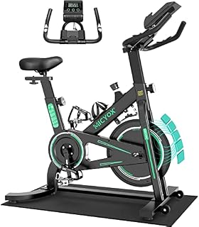 Micyox MX87 Exercise Bike Magnetic Resistance Indoor Cycling Bike with 26lb Flywheel, Pulse Sensor, Adjustable Saddle Handlebar and Emergency Brake, Silent Stationary Bikes for Home