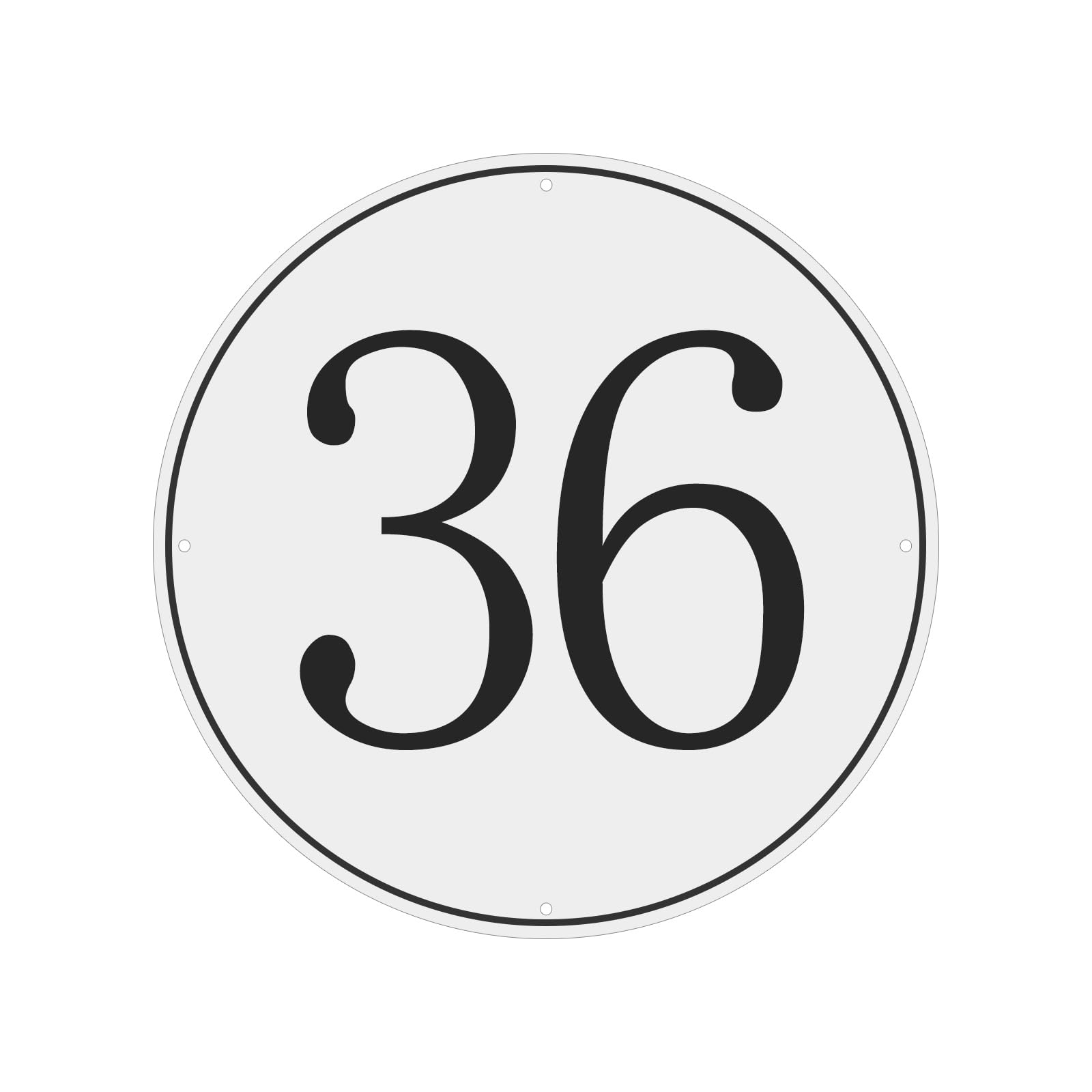 PATIKIL Large Metal Number Sign, 12" Diameter Aluminum Number 36 Sign Plate Area Marker Parking Weather-Resistant Signs for Indoor Outdoor Use