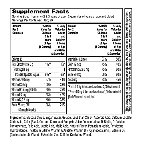 Flintstones Sour Gummies Kids Vitamins, Gummy Multivitamin For Kids With Vitamins A, B6, B12, C, D & More, 180Ct #TOP5