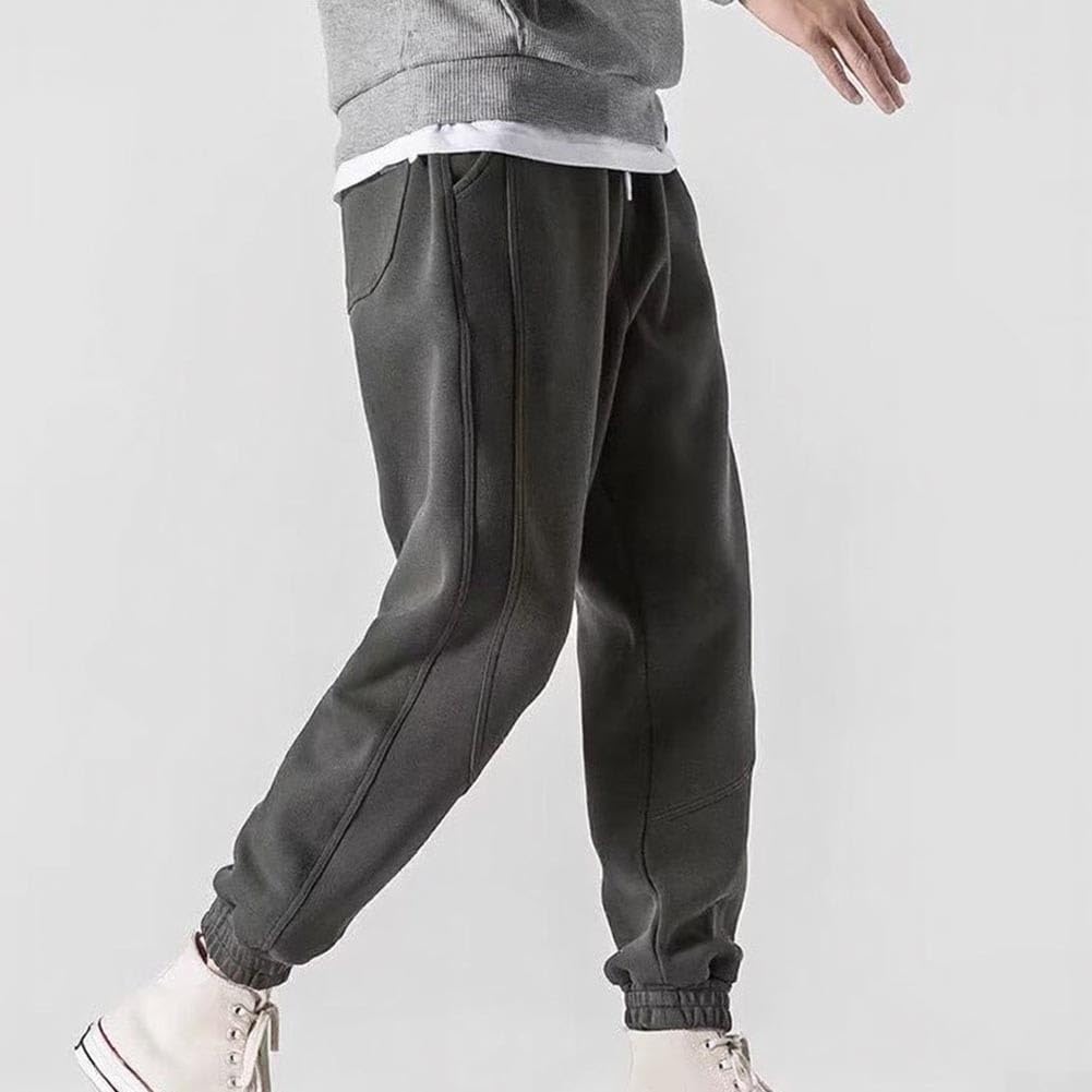 Pantalones de para terciopelo para Hombre, Gruesos y Cálidos(Gray XL)
