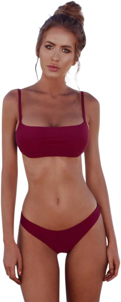 Women's Bikini Set, Swimsuit, Sexy Bikini Sets, Swimwear Bikini Set, Wrap Look Bikini Bottoms, White Black Halterneck Push Up Swimwear, Two-Piece Teenager Girls Swimsuits