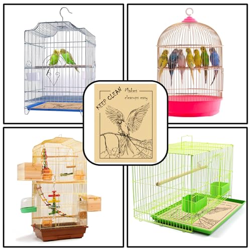 Image of 50PCS Disposable Bird Cage Liners 19.6x15.6 Inch Absorbent Precut Paper Pads for Parrots & Small Birds - Cage Bottom Protectors with Quick Cleanup Design