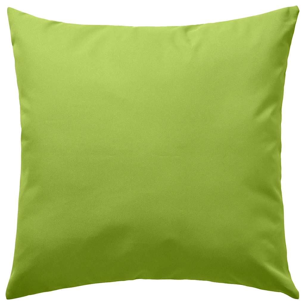 Dekokissen Außen 4 STK. 45 x 45 cm Apfelgrün, Wasserabweisende Kissen für Gartenmöbel, weiche und komfortable Auflagen mit Reißverschluss, pflegeleichter Bezug