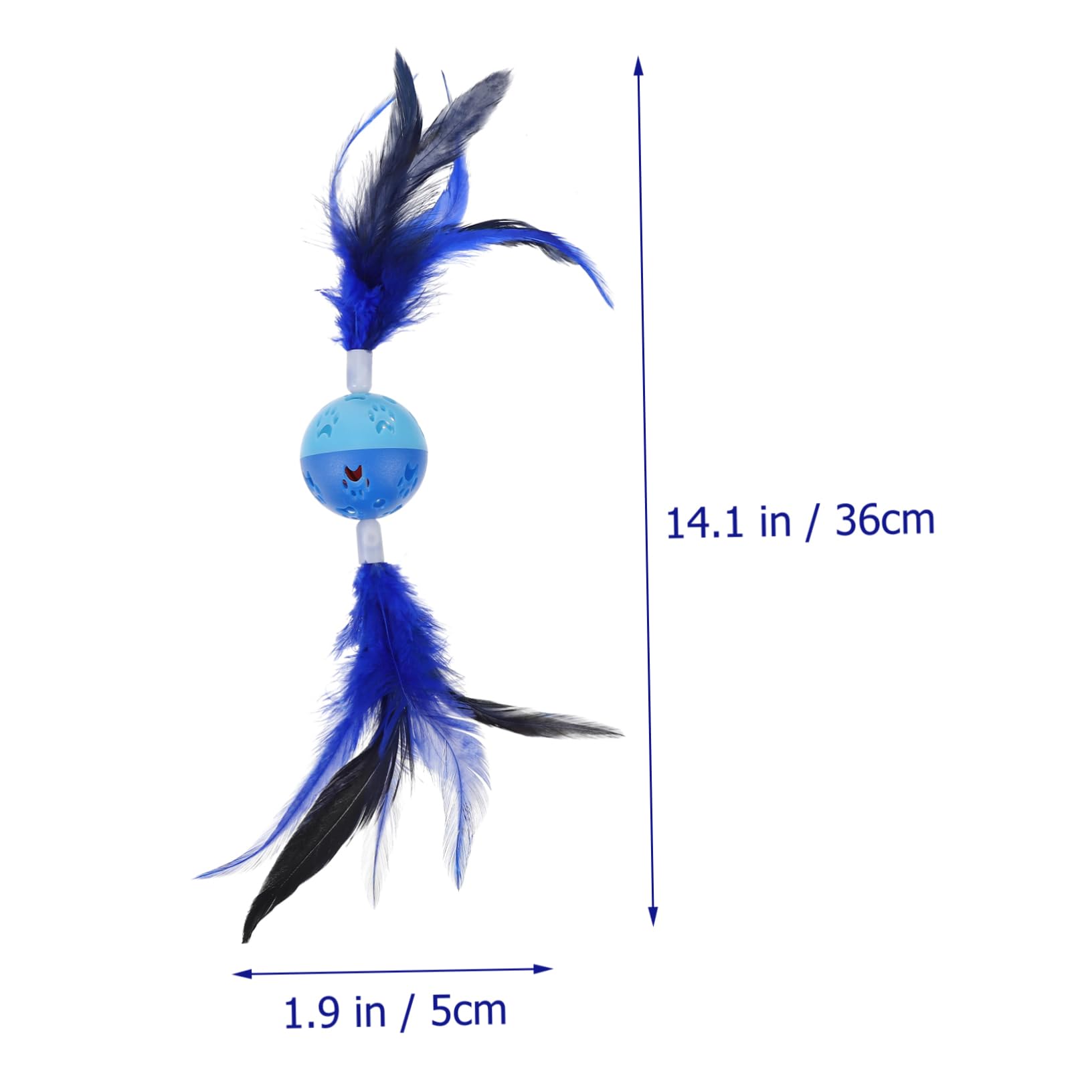 CORHAD 2Pcs Cat Ball with Bell Interactive Chasing for Cats Cute Includes Feather Ball for Chewing and Playtime