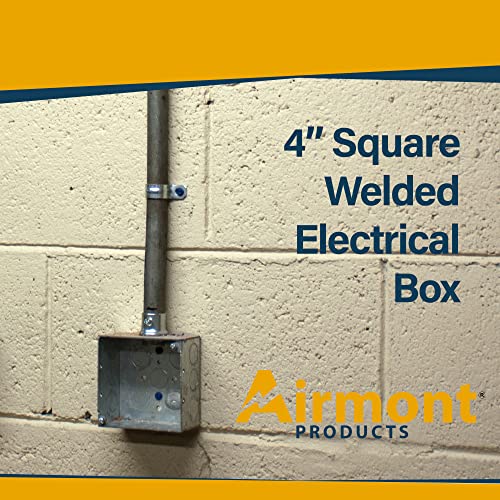 4'' Square Electrical Box, Ten 1/2'' And Six Tko Knockouts, Welded Construction, 30.3 Cu. In. Capacity, 2-1/8'' Deep, Raised Ground, Combination Screw Heads, Galvanized Steel #TOP5