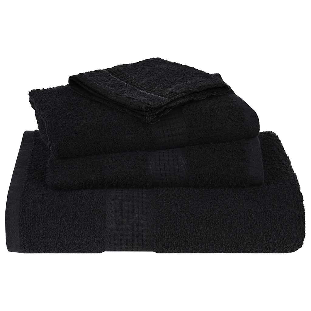 vidaXL Asciugamani da Bagno FROGN 4 pz Neri 100x150cm 360g/m² 100% Cotone, Asciugamano da Bagno, Telo da Bagno, Asciugamano per Gli Ospiti
