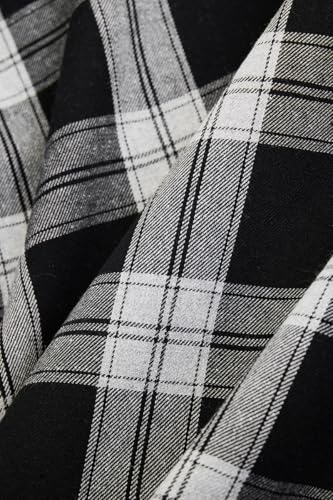 Image of SNITCH Men Casual Plus Size Shirt | Regular Fit Long Sleeve Spread Collar Plaid Pattern | 100% Cotton & Breathable Dobby Fabric for Casual Office Wear & Stylish Everyday Use