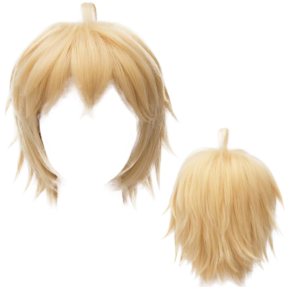 Blonde Short Cosplay Wig Heat Resistant Synthetic Hair