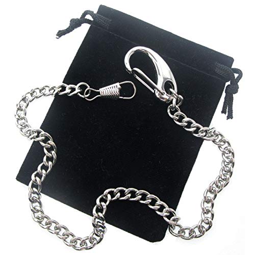 Watchvshop Pocket Watch Chain Albert Chain Silver Tone Fine Polish Vest Chain With Large Lobster Claw Clasp Fc13A #TOP2