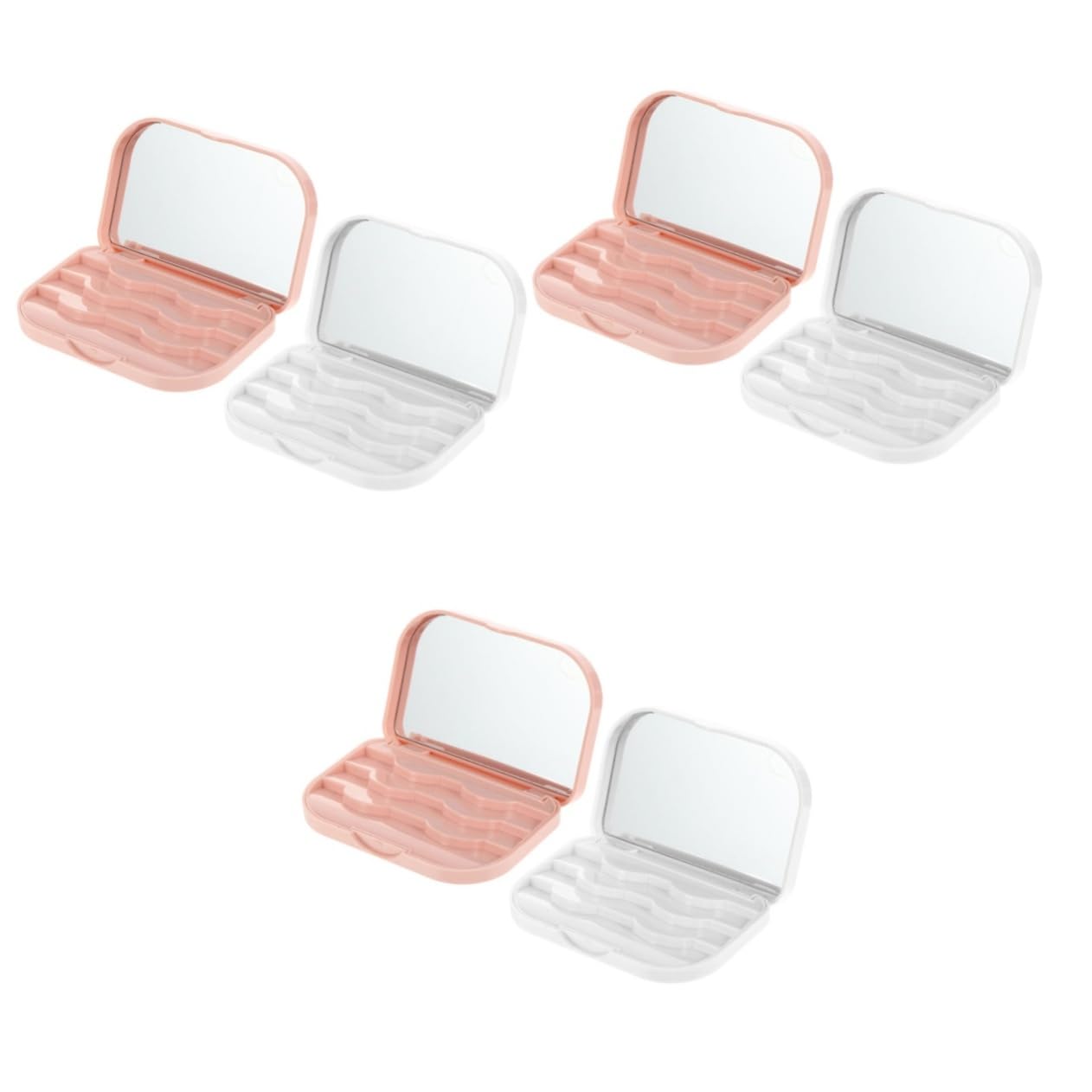 Healeved 6stücke Eyelash Storage Box Für Falsche Wimpern Kompakte Tragbare Aufbewahrungslösung Mit Spiegel Für Unterwegs Sicheren Aufbewahrung Von Wimpern