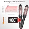 Thermal Brush 1.5'', Upgrade to 400F Curling Iron Curling Brush, 9 Temps Heated Round Brush Thermal Round Brush with LCD Display, 2 PTC Ceramic Tourmaline Ionic Hair Curler Hair Styling Tools
