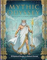 MYTHIC ODYSSEY: A Greek Gods Coloring Adventure: 30 Divine Designs to Relax, Create, and Escape B0F5W8N9J4 Book Cover