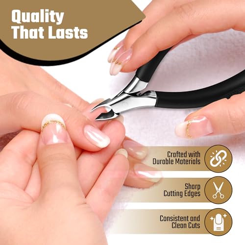 FERYES Nagelhautzange, Nagelhautschneider und Entferner mit Nagelhautschneider für abgestorbene Haut, professionelle Maniküre-Werkzeuge und Nagelhautknipser, Edelstahl