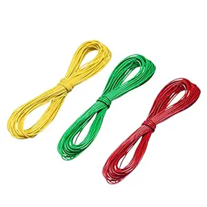 uxcell 3 Pcs Wrapping Wire Tin Plated Copper Wire PCB Wires Cable P/N DM-30-1000 30AWG 6M Length Red Green Yellow for Eletronic Test